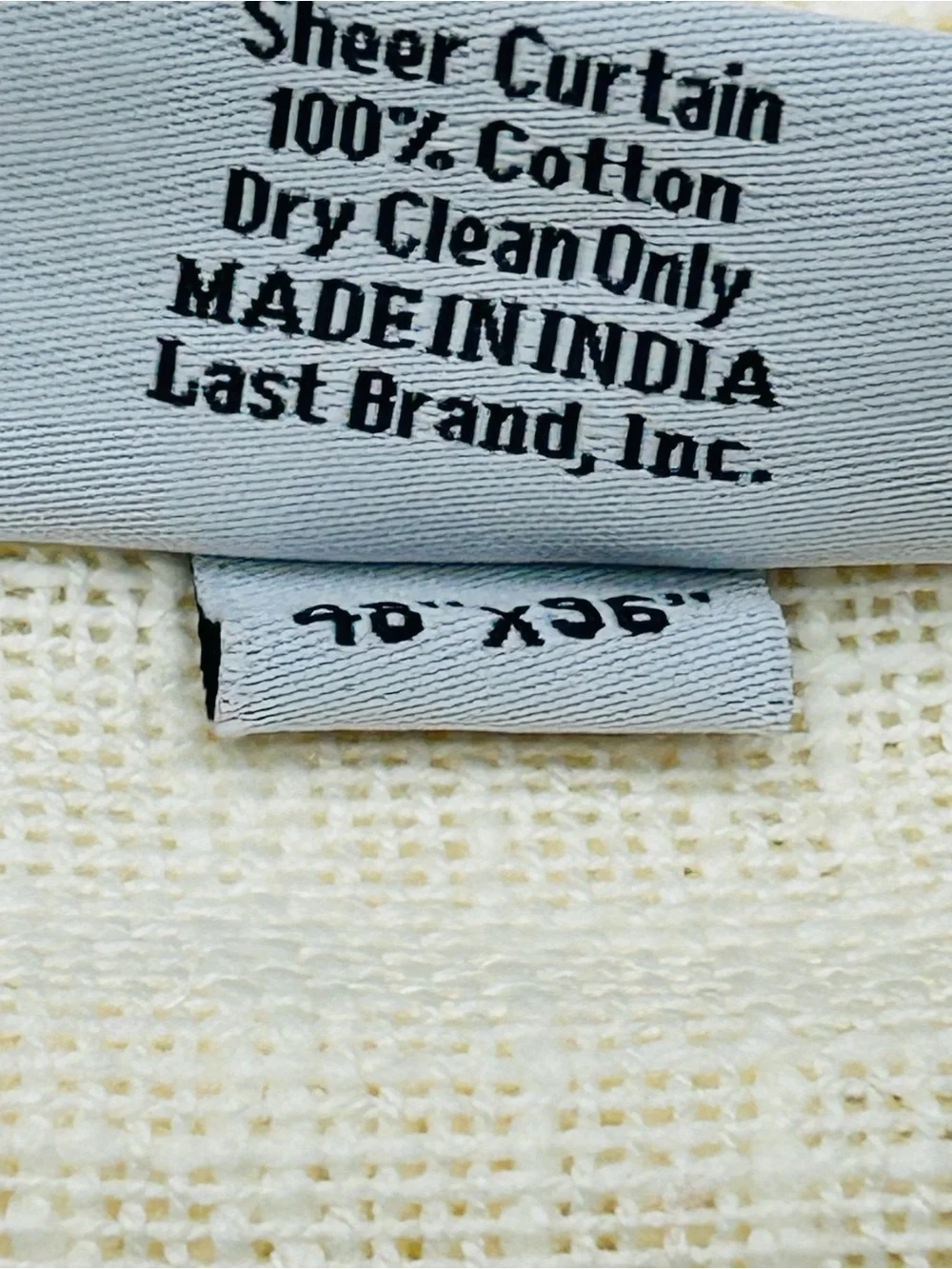 QUINCE Set Of 2 48x96 Cotton Sheer Curtains Ivory 9704